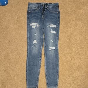 Maurices Distressed Blue Skinny Jeans
